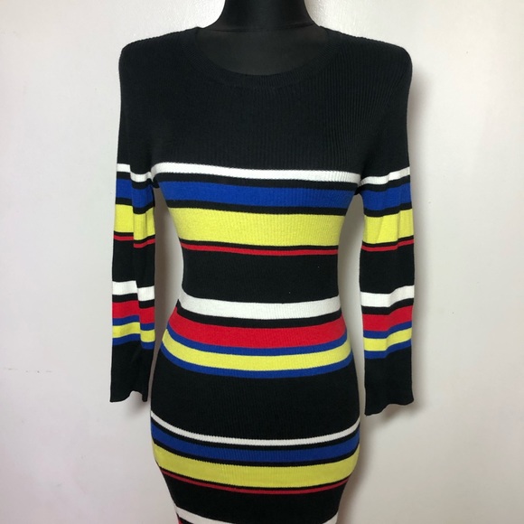 New Sanctuary trailblazer Dress Cyber Disco Striped Size Medium - Picture 6 of 10